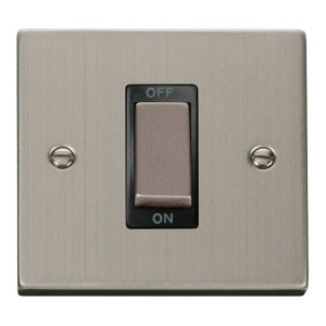 45A DP 1 gang ingot switch stainless steel black inserts