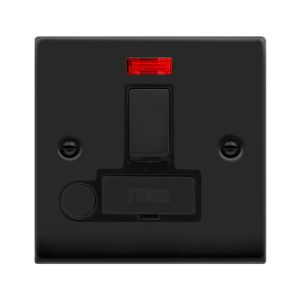 13A Ingot DP Switched Fused Connection Unit With Neon black