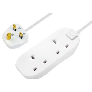 Extension lead 2 gang 5 metres white