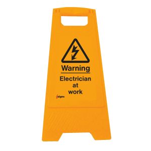 Warning Floor Stand - Warning electrician at work floor stand