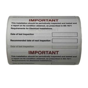 Periodic insp label 75x35mm self adh roll of 100