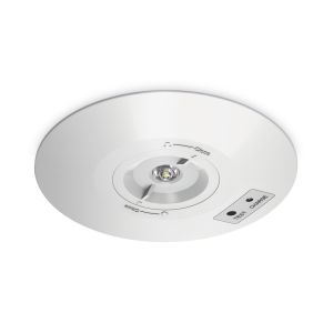 Emergency downlight surface 2W 280lm IP65 man/ST whi