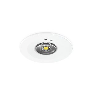 Emergency downlight recessed 1W 140lm IP20 OA/ER man test whi