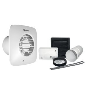 2 speed 100mm axial SELV fan kit humidistat timer square grille