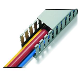 2 Metre PVC Slotted Panel Trunking - 80mm x 80mm
