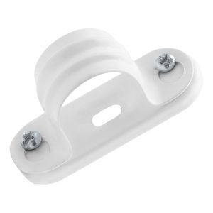 25mm Steel Spacer Bar Saddle White 10pk