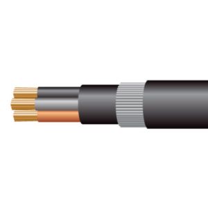 6943XLH - PVC LV Armoured - 6mm - 100m Drum - Black